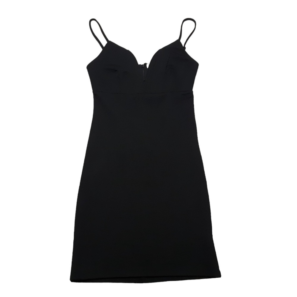 Streetwear Society Dress Womens Small Black Y2K V-Neck Mini Adjustable Straps